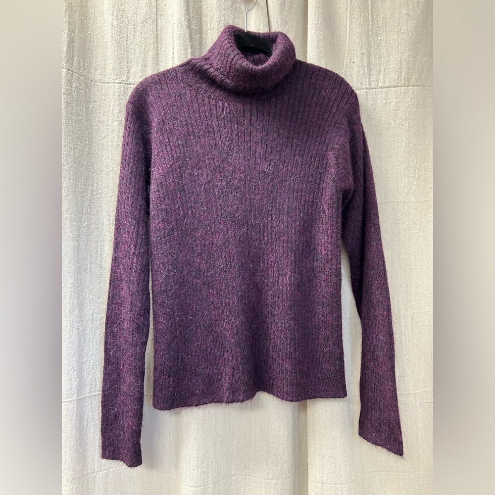 Linda Allard/ Ellen Tracy/ Purple / turtleneck sweater/Size M /mohair-wool